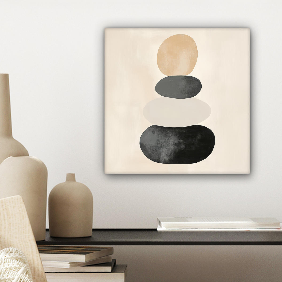 LEINWANDBILD Japandi - Wabi sabi - Beige 20x20 cm - Taupe, Textil (20/20cm) - MuchoWow