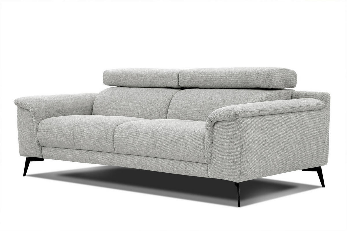SOFA FIERO 3-Sitzer, hellgrau - Hellgrau/Schwarz, Holzwerkstoff/Textil (212/82/103cm) - Courtois Laville