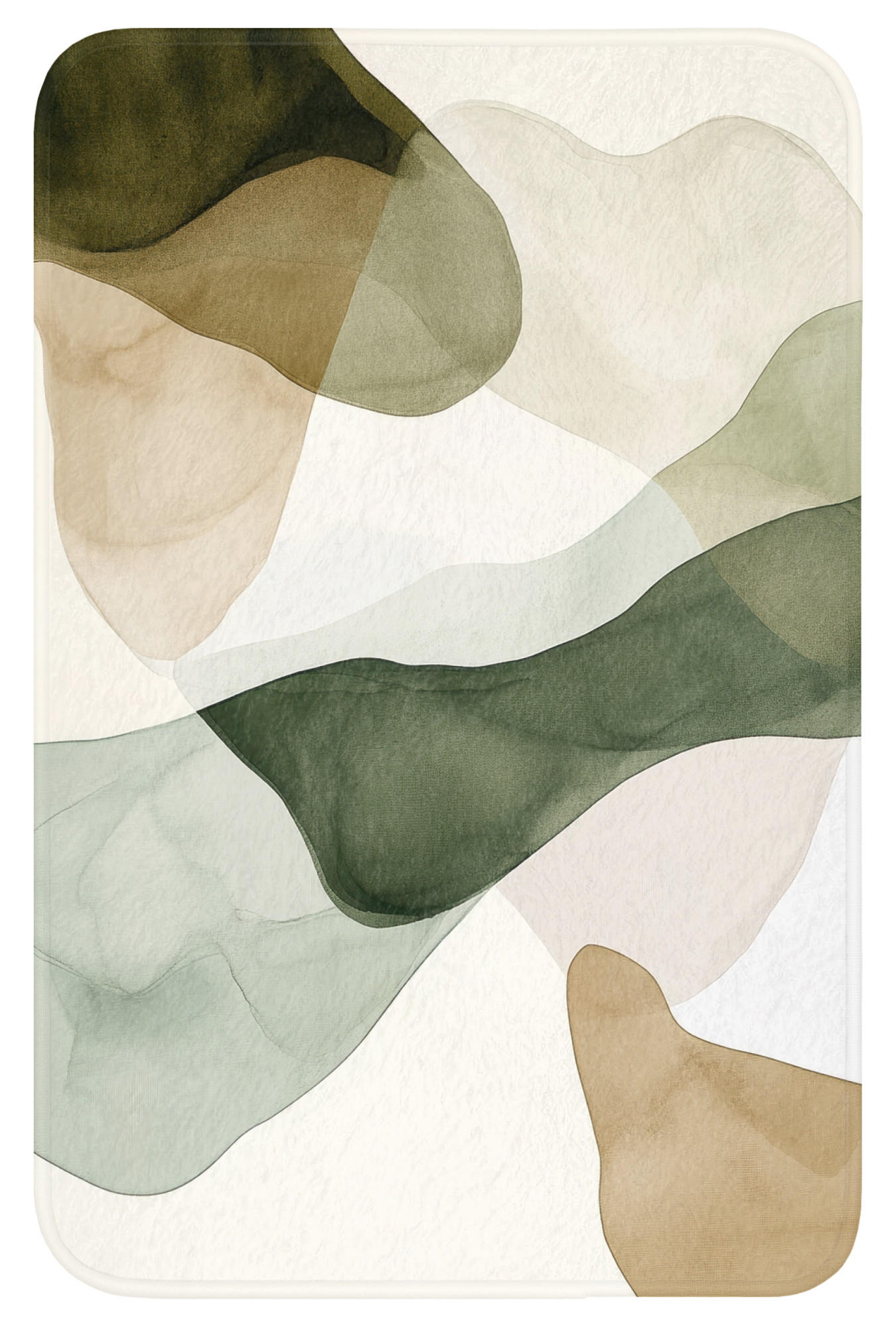 WC-VORLEGER Japandi - Abstrakt - Grün WC Teppich 40x60 cm - Grün, Kunststoff/Textil (40/1cm) - OnlyWow