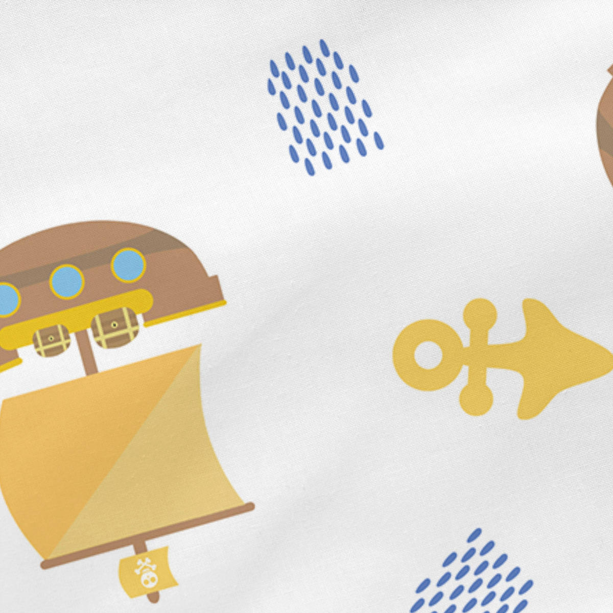 SPANNBETTTUCH pirate ship 105x200x32 cm mehrfarbig - Multicolor, Textil (105/200cm) - Happy Friday