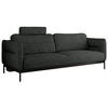 SOFA SALENTO Dunkelgrau Struktur - Dunkelgrau/Schwarz, Textil/Metall (221/82/101cm) - MKS