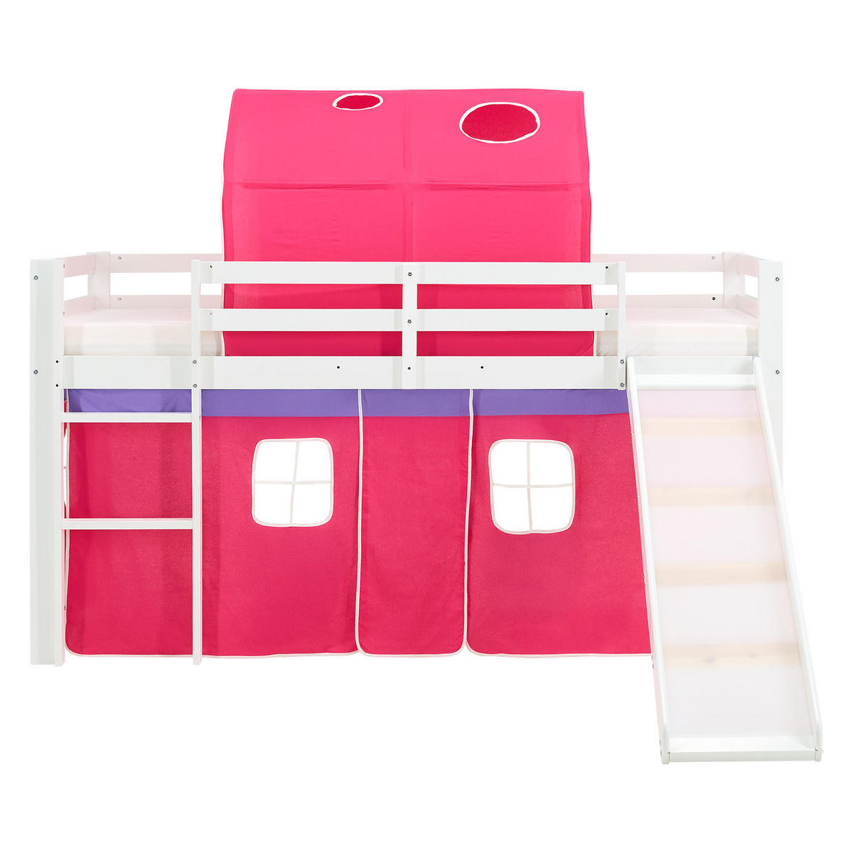 HOCHBETT Pink 90/200 cm Lattenrost - Pink/Weiß, Holz (90/200cm) - Homestyle4u
