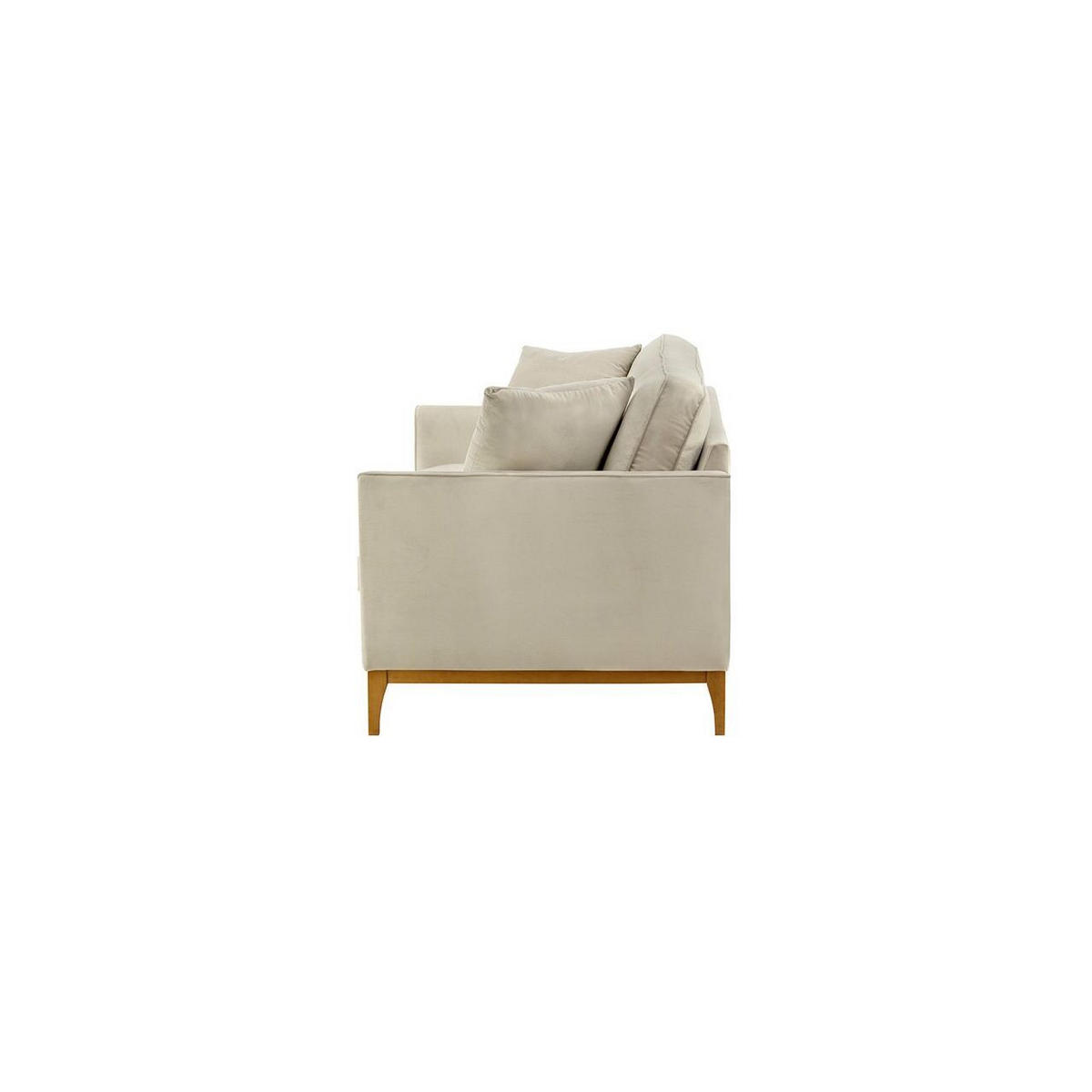 DREISITZER-SOFA Linara-Velluto 2 - Creme, Holz/Textil (201/91/95cm)