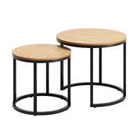 COUCHTISCH 2ER Set rund Eiche hell - Hellbraun, Holzwerkstoff (50/50/42.5cm) - Home Collective