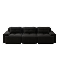 SOFA modular Tiefsitz Cord Black montagefrei - Schwarz, Kunststoff (104/69/293cm) - Meubliv