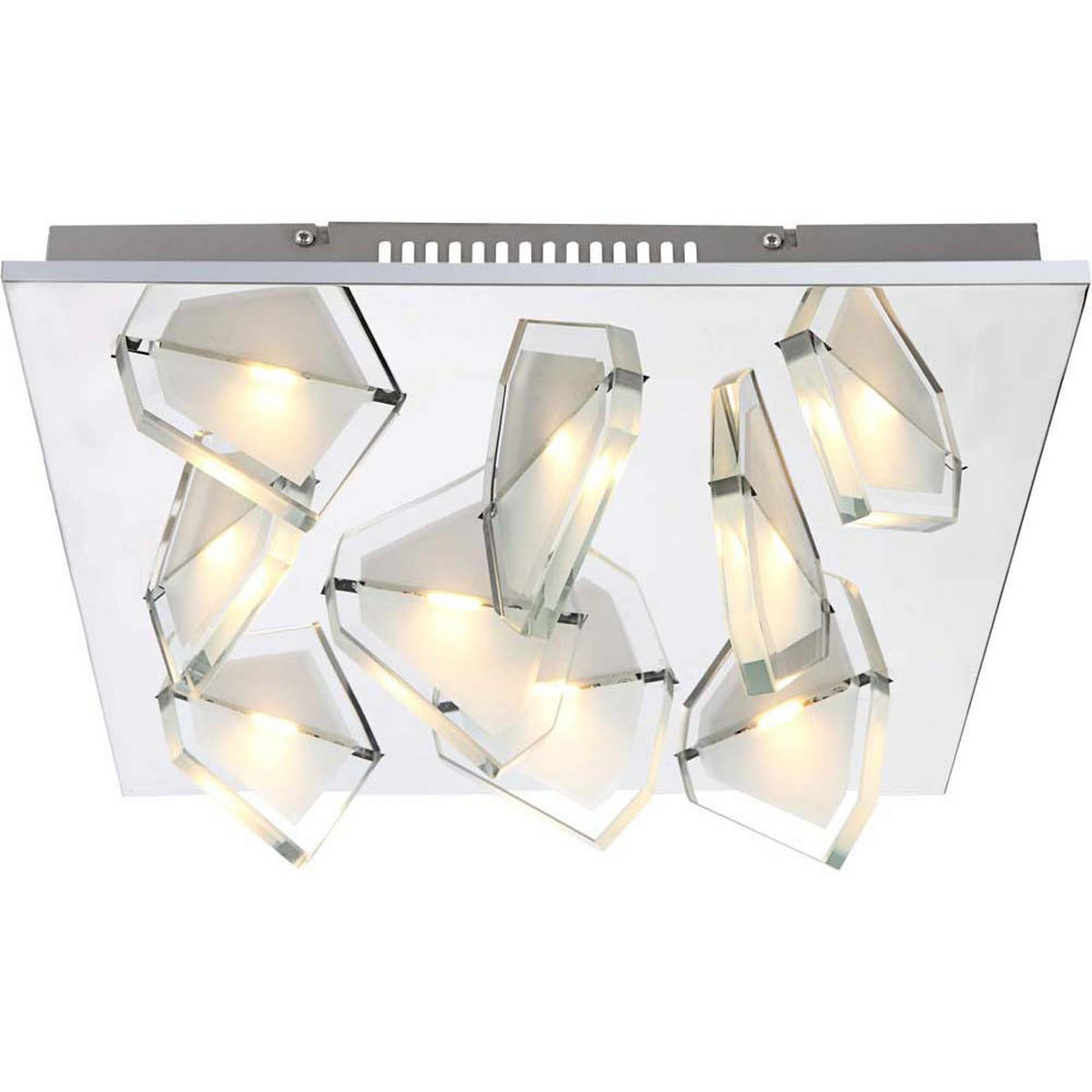 LED DECKENLEUCHTE MIA Silber Metall Glas - Silberfarben, Glas (45/45/12.5cm) - Globo Lighting