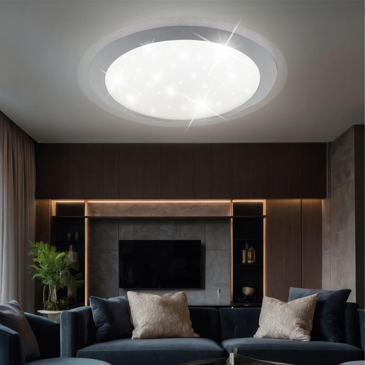 LED DECKENLEUCHTE Metall Weiß - Silberfarben, Metall (34/34/8.5cm) - Wofi