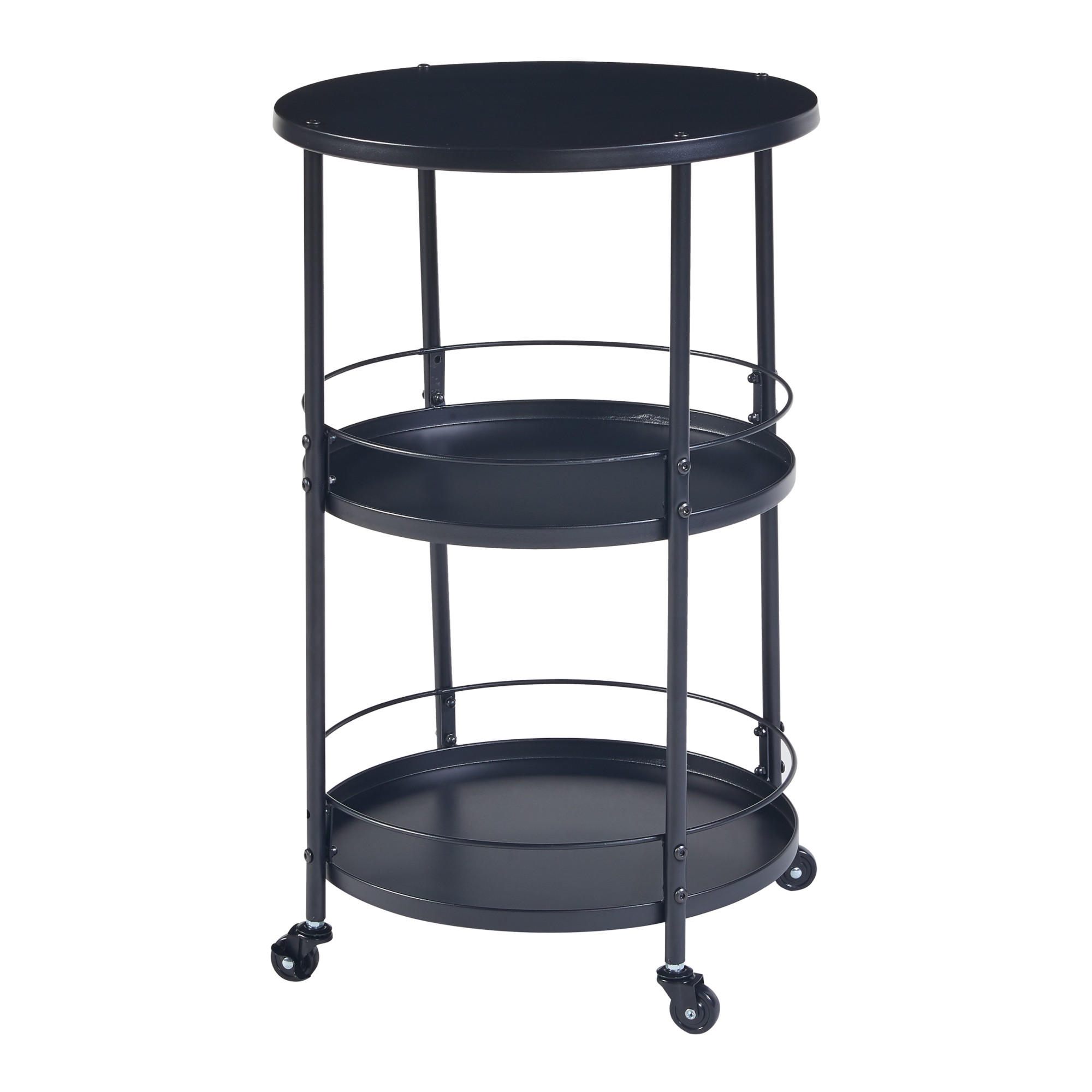 SERVIERWAGEN Munkedal - Schwarz, Metall (45/75/45cm) - [en.casa]