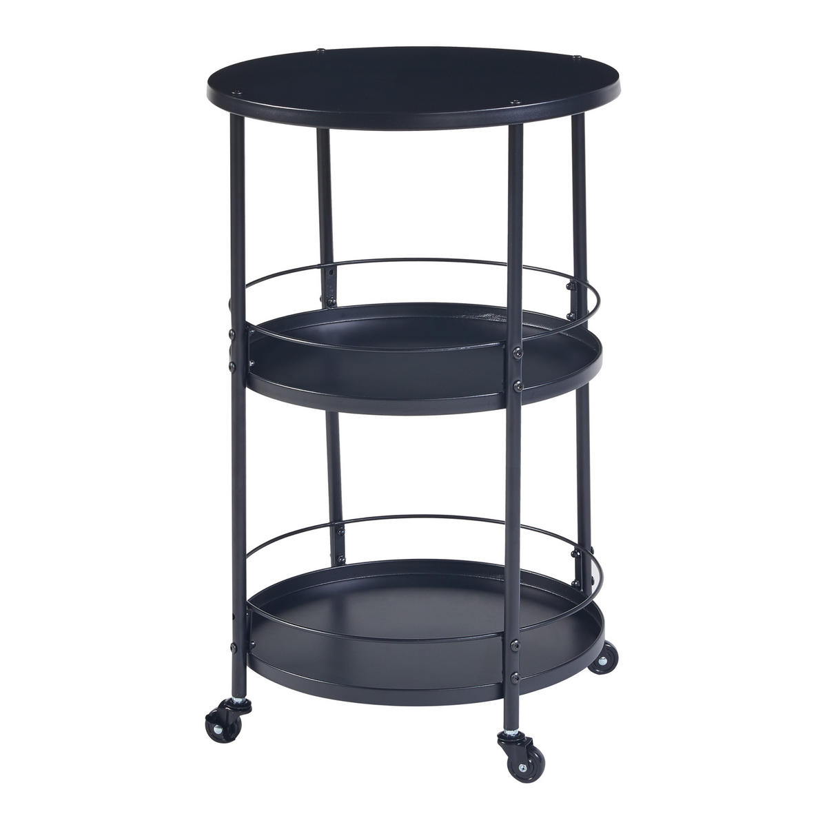 SERVIERWAGEN Munkedal - Schwarz, Metall (45/75/45cm) - [en.casa]