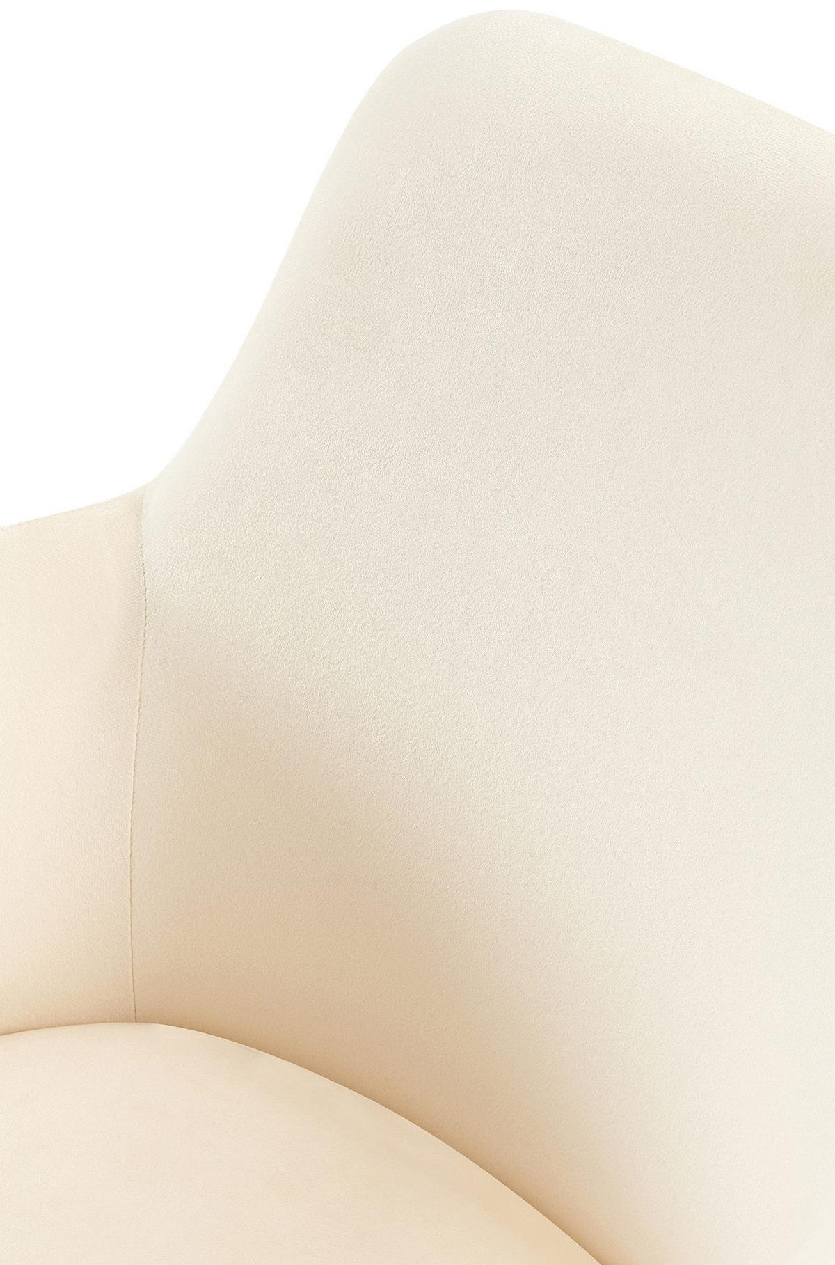 ARMLEHNENSTUHL Samt creme - Creme/Schwarz, Textil/Metall (56/81/62cm) - CLP