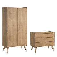 BABYZIMMER 2-teilig Holz - Braun, Holzwerkstoff (100/90/58cm) - Petits-meubles