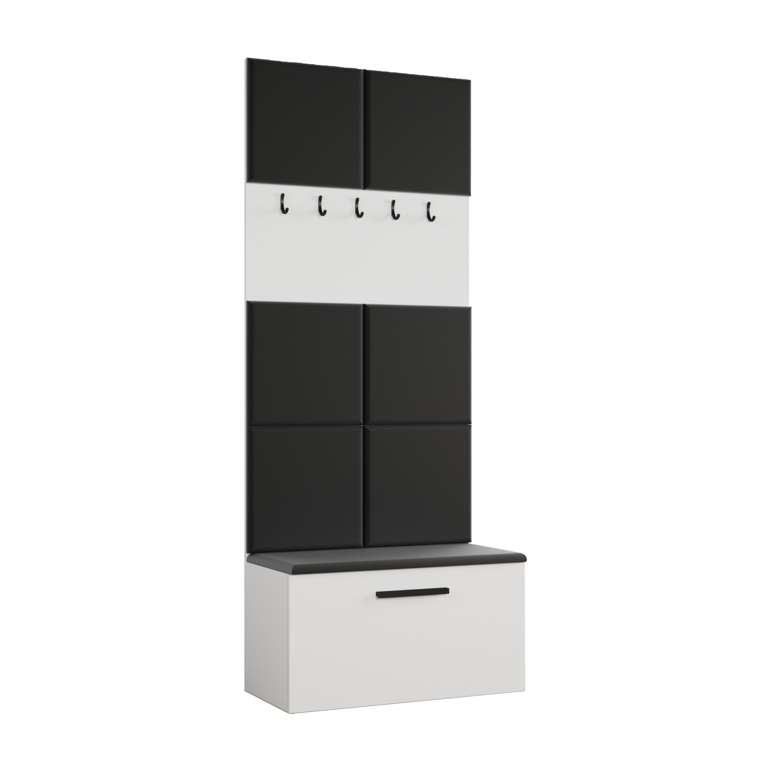 GARDEROBENSCHRANK Rosanno I Weiß 80,6/204/40 cm – Modern, mit Kleiderhaken - Weiß, Holzwerkstoff/Kunststoff (80.6/204/40cm) - AX Living