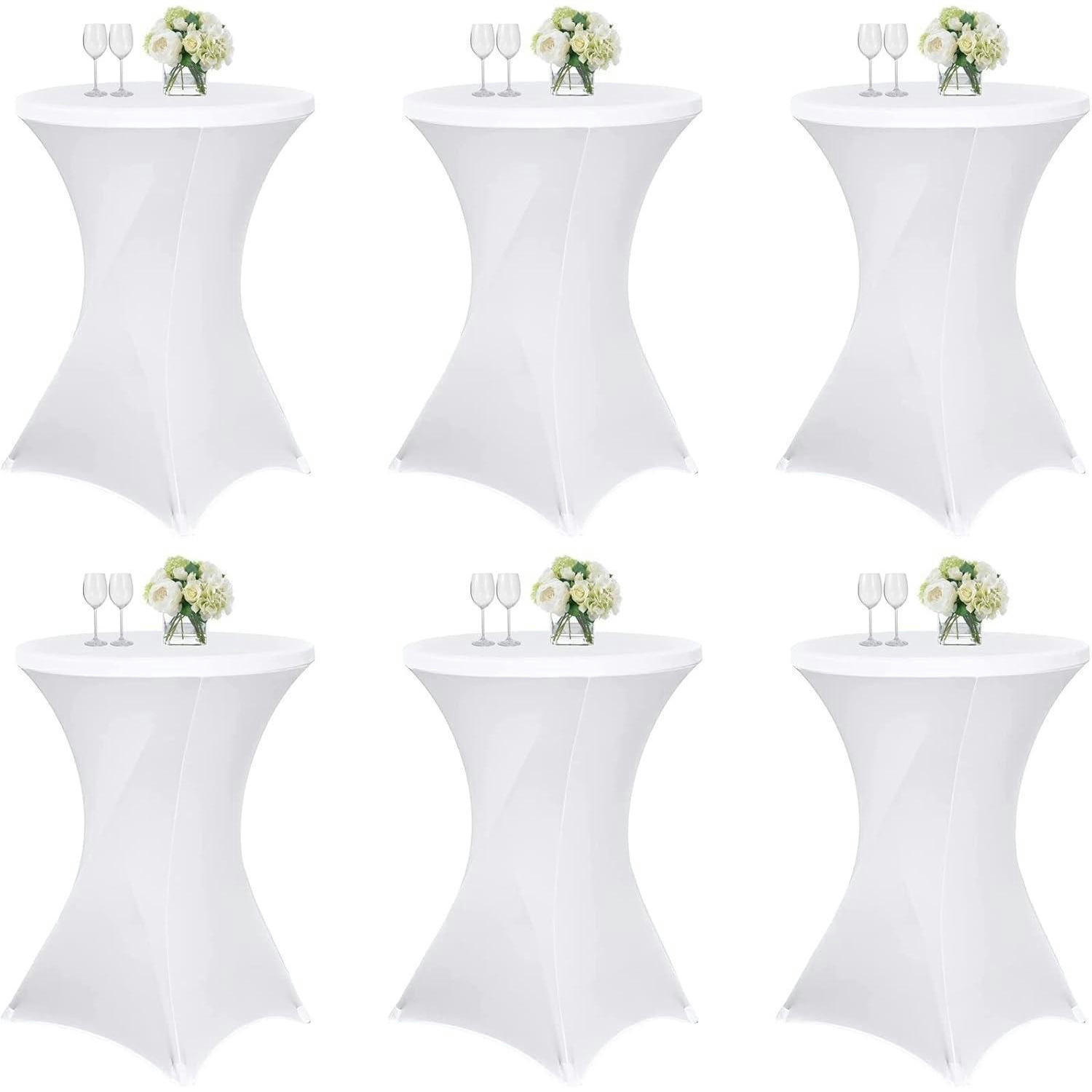 STEHTISCHHUSSE 6er Set Weiß 80 cm - Weiß, Textil (80/80cm)