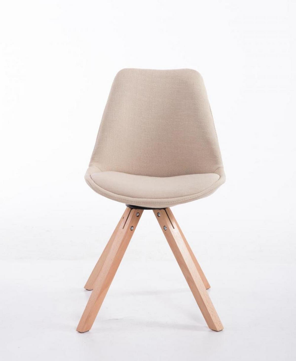 STUHL Stoff creme - Eukalyptusholzfarben/Creme, Holz/Textil (48/84/56cm) - CLP