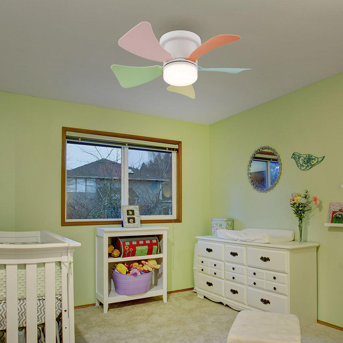 LED DECKENLEUCHTE HINES Bunt Kunststoff - Multicolor, Metall (40.6/40.6/12.6cm) - Globo Lighting