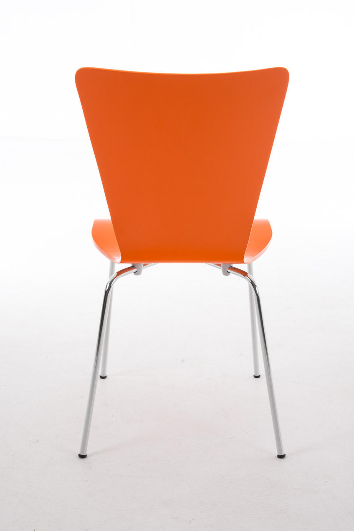 BESUCHERSTUHL Jaron mit Holzsitz und Metallgestell, Farbe: Orange - Chromfarben/Orange, Holz/Metall (43/84/50cm) - TPFLiving