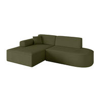 ECKSOFA Ottomane Links IREA-L1-v3 - 232x165x77 cm Grün - Platinfarben, Holzwerkstoff/Textil (232/165cm) - ALTDECOR