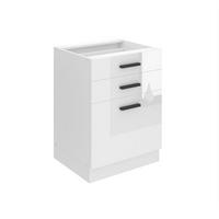 KÜCHENUNTERSCHRANK 60 cm SDSZ ohne Arbeitsplatte, Schubladen, Weiß Hochglanz - Weiß Hochglanz, Holz (60/82/51.6cm) - B BELINI GROUP