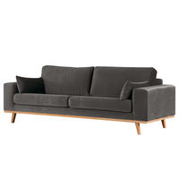2-SITZER SOFA - Dunkelgrau/Buchefarben, Textil (197/81/88cm) - home24