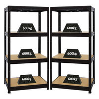 SCHWERLASTREGAL Dino 2er-Set mit 2x 180x90x60 cm Fachlast 600 kg Schwarz - Schwarz, Metall (180/180/60cm) - PROREGAL