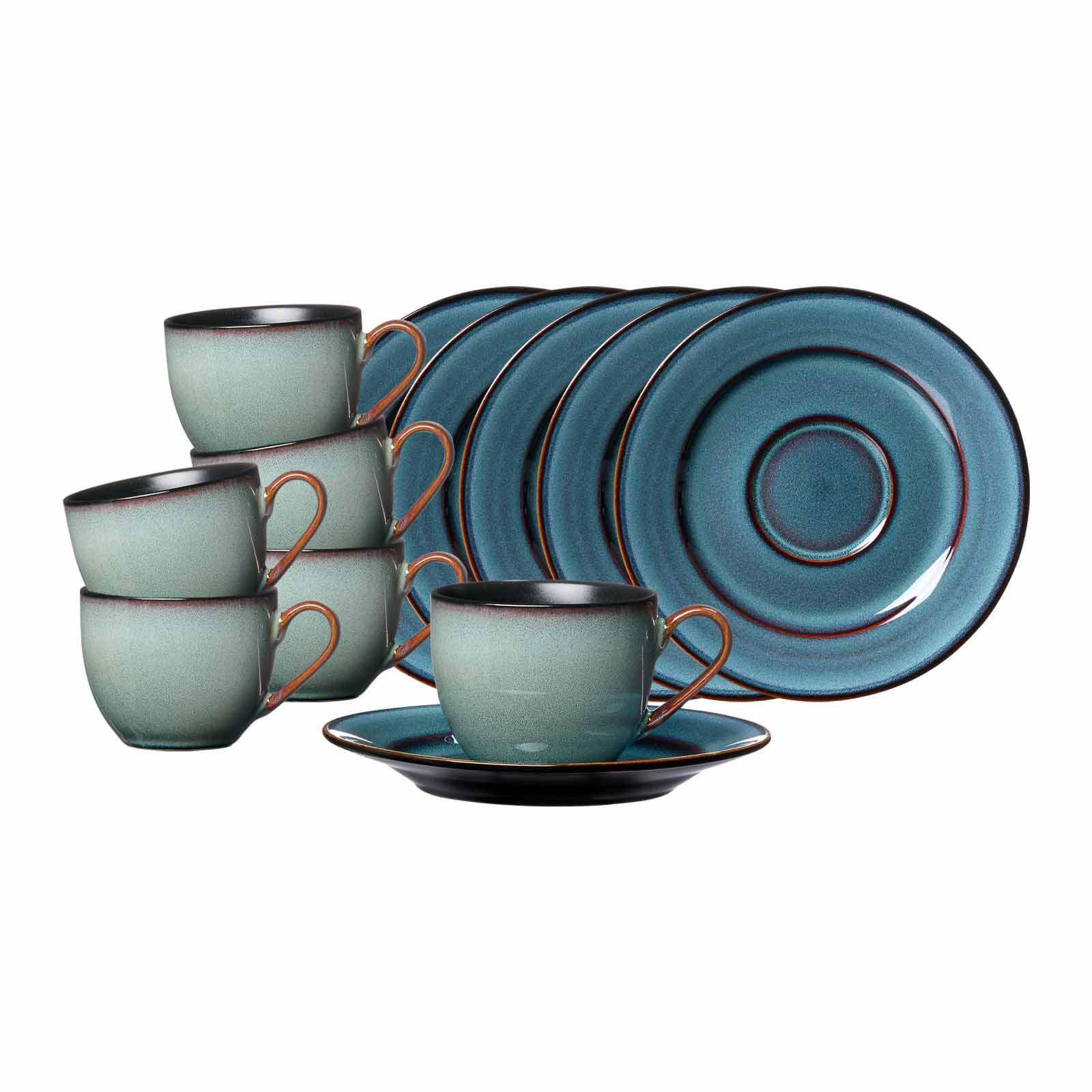 ESPRESSOTASSEN MIT UNTERTASSEN Bali blau 90 ml 6er Set - Blau, Keramik (0.09L) - Ritzenhoff Breker