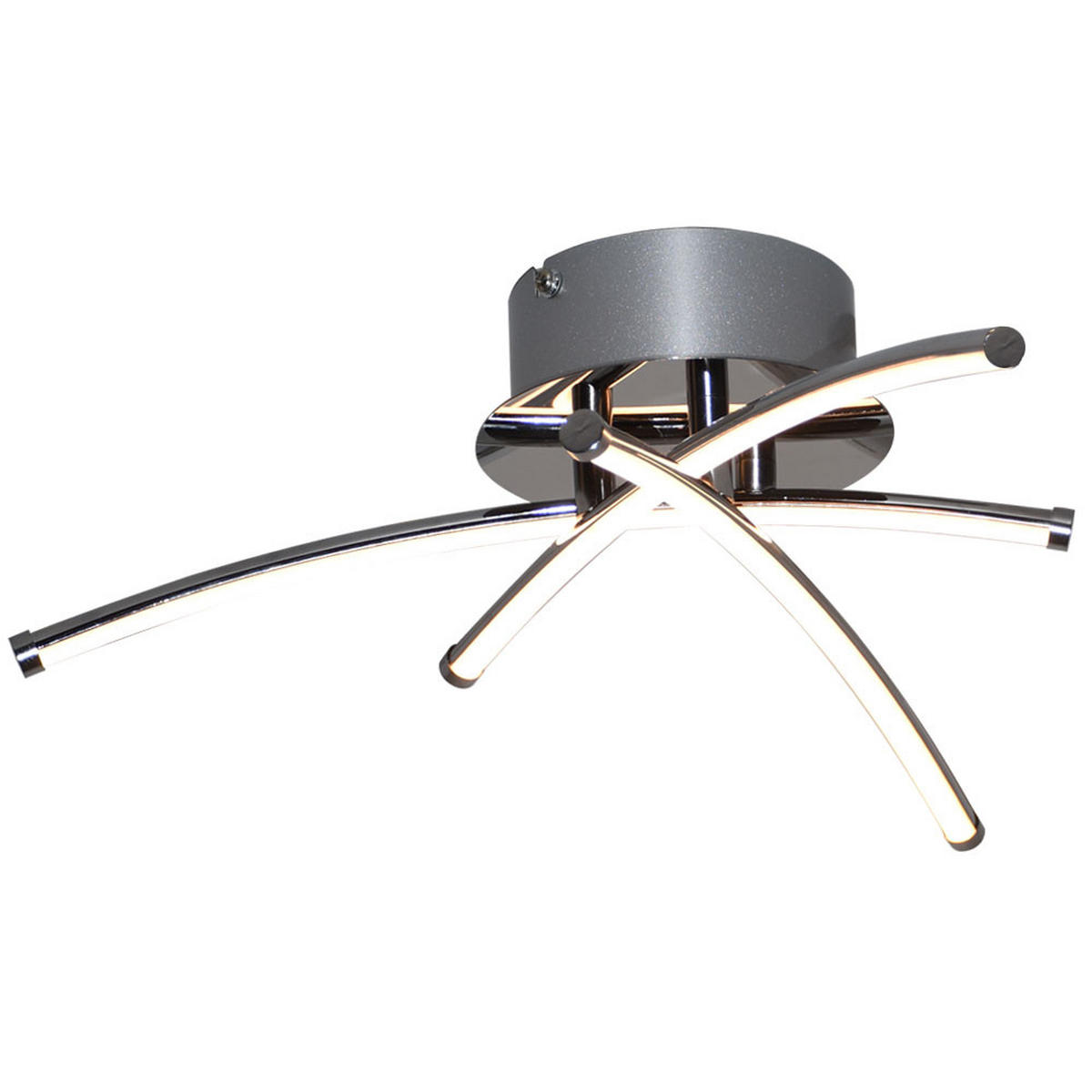 LED DECKENLEUCHTE SHANGHAI Metall Silber - Silberfarben, Metall (38/38/11.5cm) - Globo Lighting