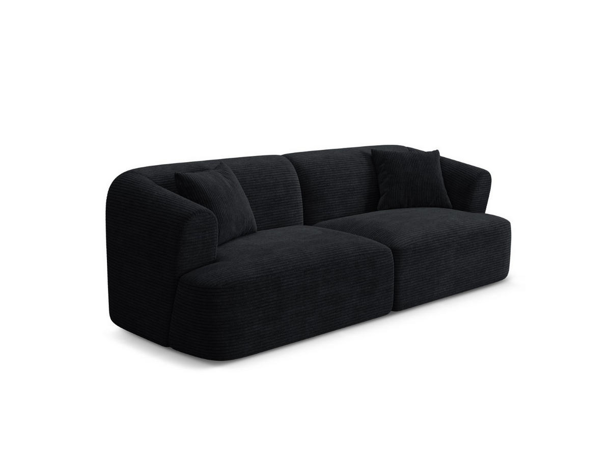 MODULARES-SOFA Campi aus Cord schwarz 3 Sitzplätze - Schwarz, Textil (90/70/220cm) - Cosmopolitan Design