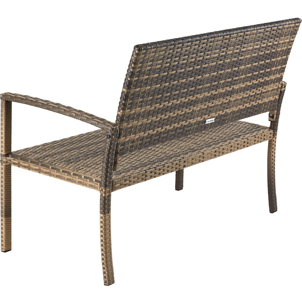 RATTAN-GARTENBANK Murat, 125 x 62,5 x 90 cm, inklusive Schutzhülle, natur - Naturfarben, Kunststoff (125/90/62.5cm) - tectake