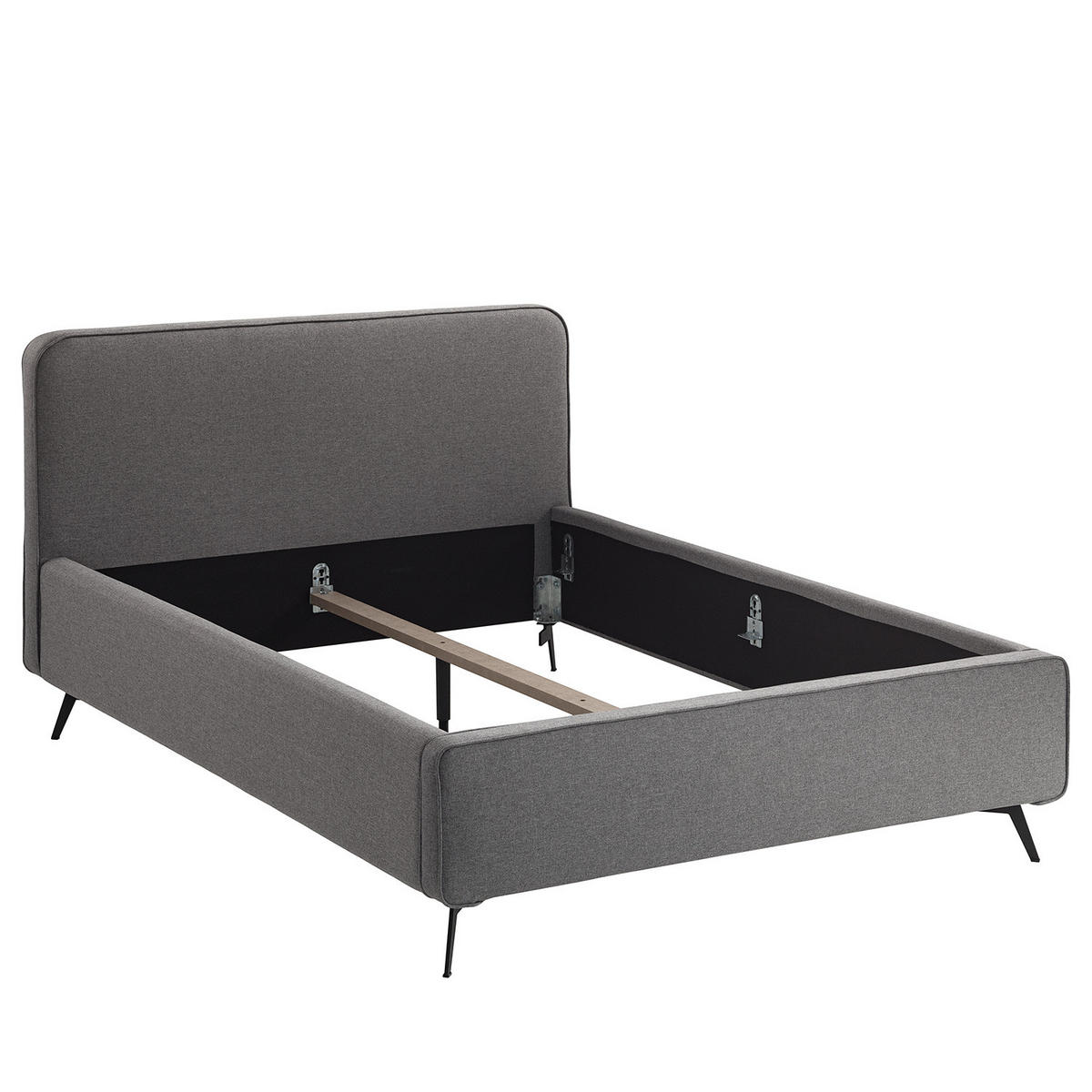 POLSTERBETT - Grau, Textil (160/200cm) - home24
