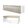WOHNZIMMERSET Berlin Eiche sägerau - Eiche San Remo, Holzwerkstoff (155/46/40cm) - Vladon