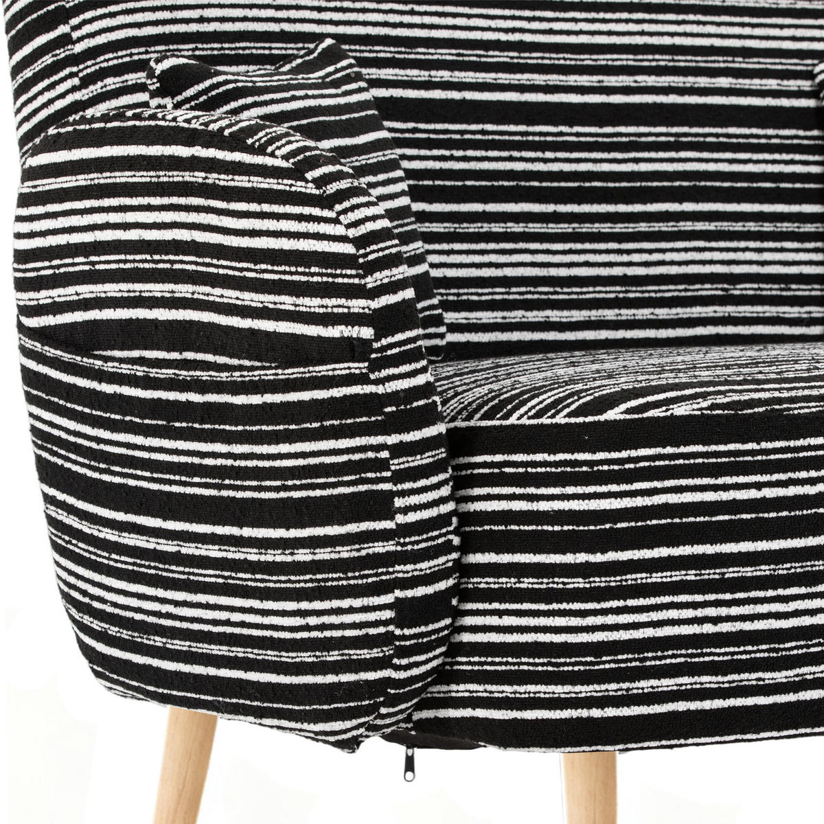 2-SITZER-SOFA aus Bouclé 121x81,5x87 cm mit Seitentaschen, schwarz - Schwarz, Textil (81.5/87/121cm)