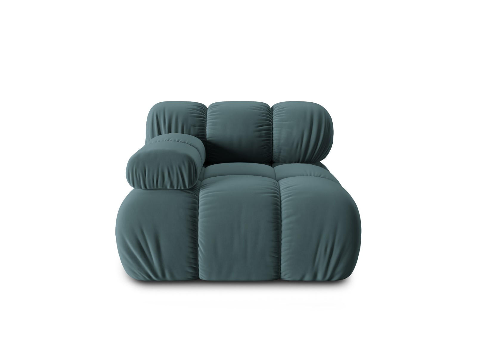 MODUL links Bellis aus Samt petrol - Petrol, Textil (94/70/94cm) - Micadoni