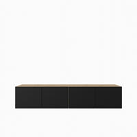 LOWBOARD MIVO 200/41/40 cm, Hängender TV-Schrank Eiche Artisan - Schwarz/Eiche Artisan, Holzwerkstoff (200/41/40cm) - MASSENO