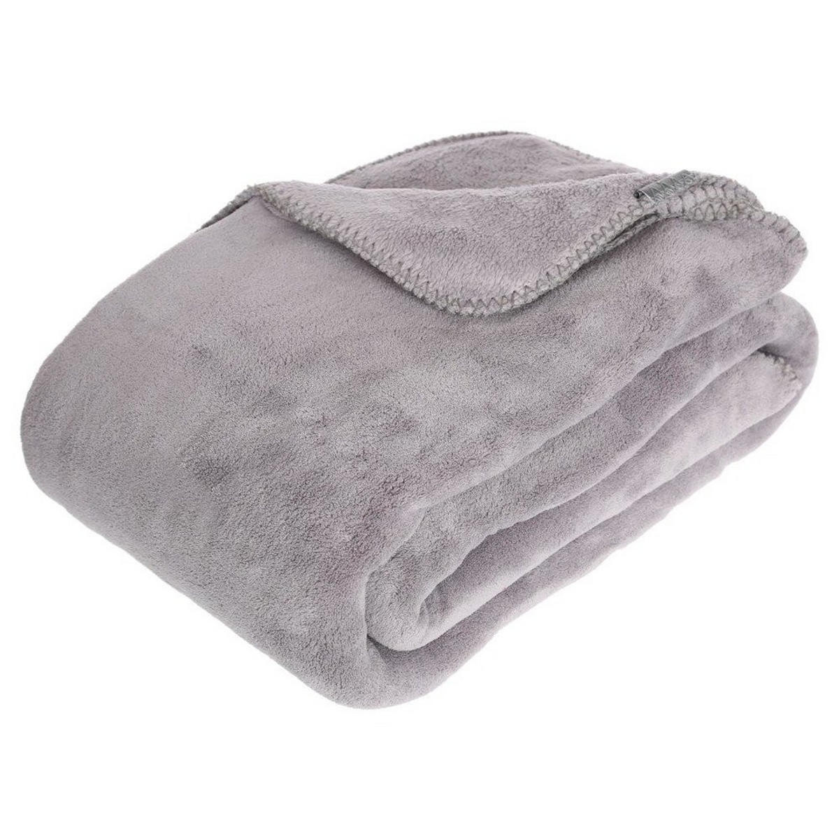 FLEECEDECKE 180 - Hellgrau, Textil (180/230cm) - Atmosphera Createur d´interieur