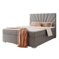 BOXBETT OASIS 120/200 cm mit Matratze und Topper, Grau - Chromfarben/Grau, Textil/Metall (120/200cm) - Idohome