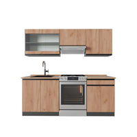 KUHINJSKI BLOK R-Line Zlata moč hrast/antracit 200 cm , DP Hrast - medeni hrast/antracit, leseni material (200/81.6/60cm) - Vicco