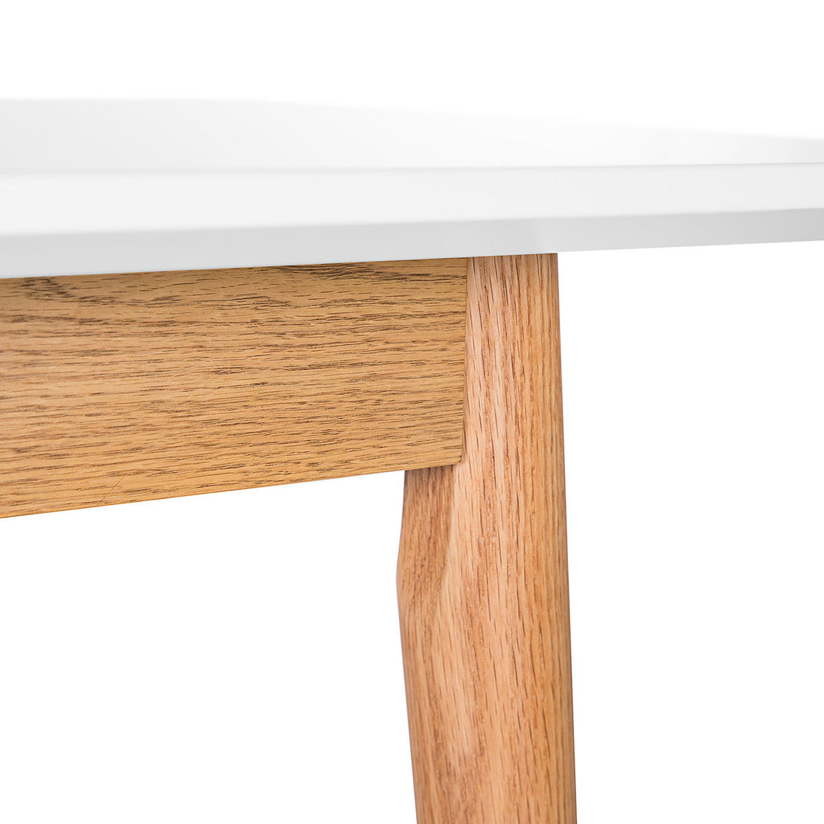 ESSTISCH - Eiche teilmassiv - Weiß, Holzwerkstoff (80/120/76cm) - home24