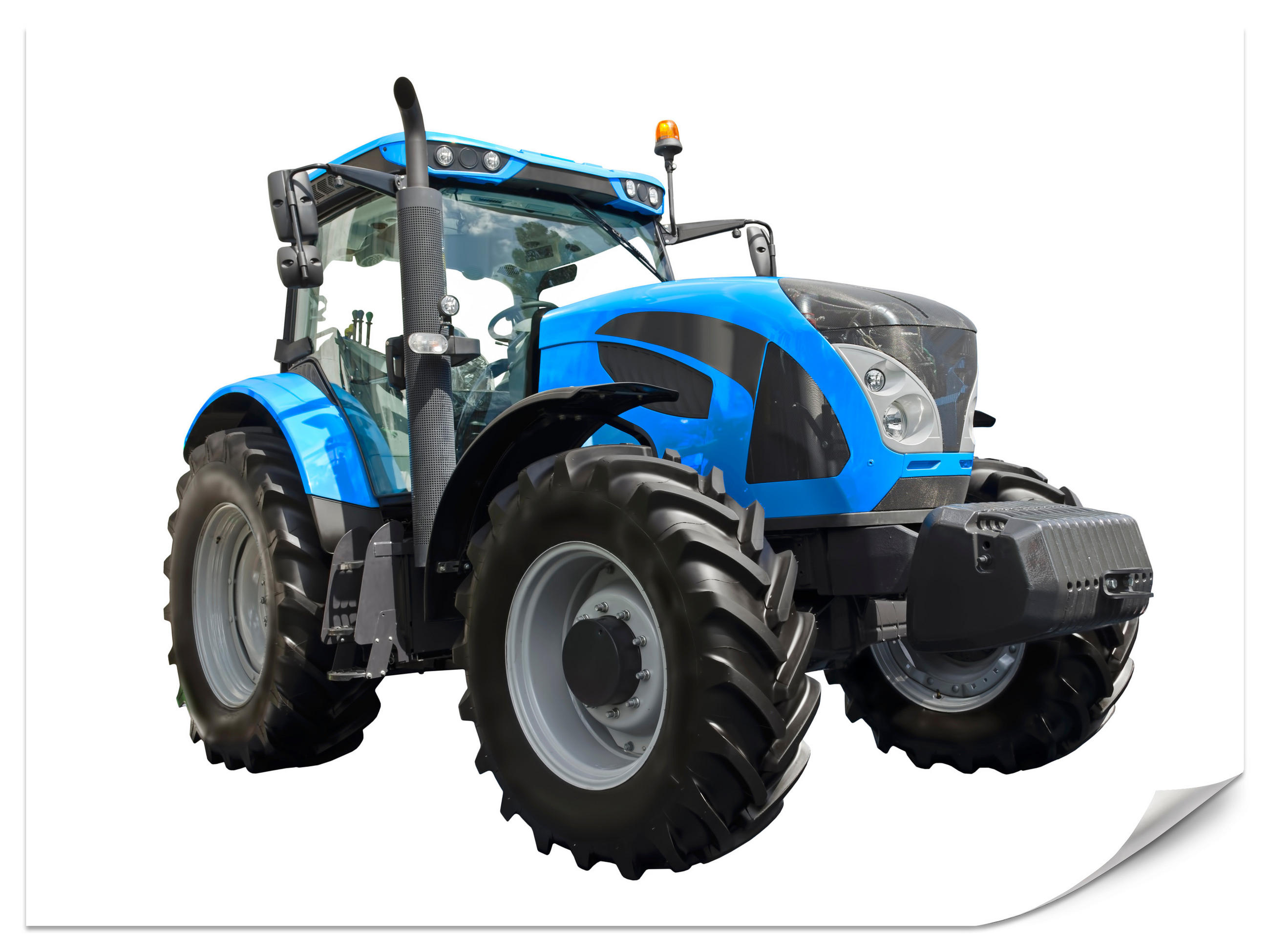 FOTOTAPETE für Jugendzimmer Blauer Traktor Landwirtschaft 350x256 - Blau/Schwarz, Papier (350/256cm) - Muralo