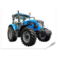 FOTOTAPETE für Jugendzimmer Blauer Traktor Landwirtschaft 350x256 - Blau/Schwarz, Papier (350/256cm) - Muralo