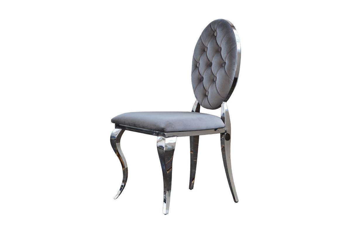 ESSZIMMERSTUHL LINDA Grau Velvet - Grau, Textil (50/92/56cm) - KAWOLA