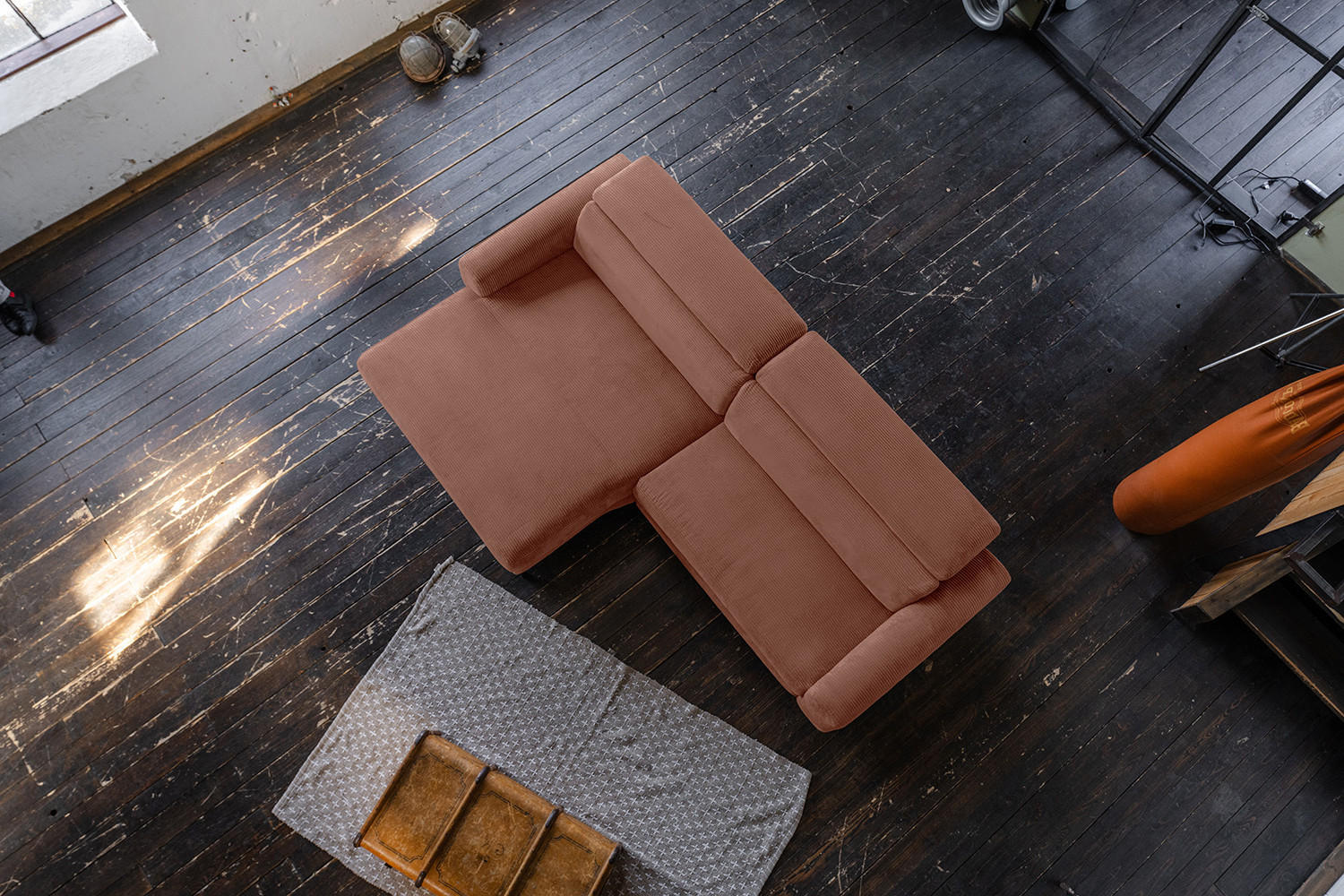 ECKSOFA LAISKA Braun Cord - Dunkelbraun/Schwarz, Textil/Metall (282/177cm) - KAWOLA