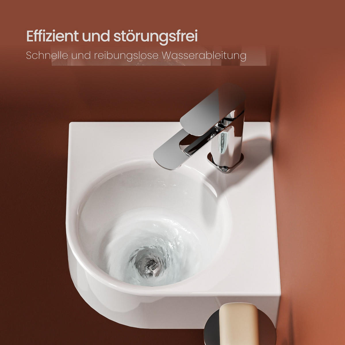 WASCHBECKEN Wandmontage Weiß Glänzend 44 / 38,5 / 15,5 cm - Weiß, Keramik (38.5/15.5/44cm) - EMKE