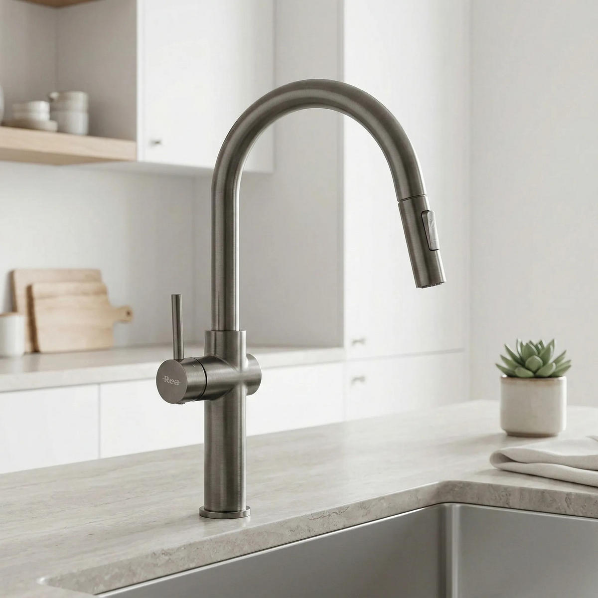 KÜCHEARMATUR Rea Fresh High Titan - Titanfarben, Metall (21.5/45.5/21.5cm) - REA
