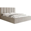 POLSTERBETT Amira mit Bettkasten, Beige Samt 140x200 cm - Ecru/Beige, Holz/Holzwerkstoff (140/200cm) - WFL GROUP