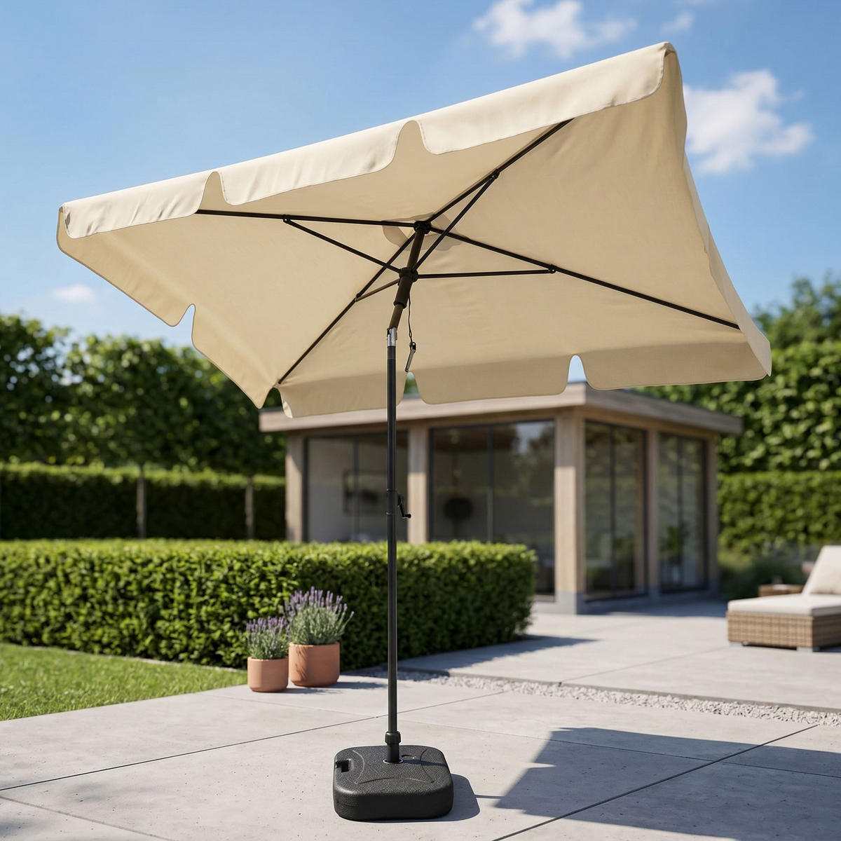 SONNENSCHRIM Beige 235/200 cm - Beige/Schwarz, Metall (200/125cm) - Akord