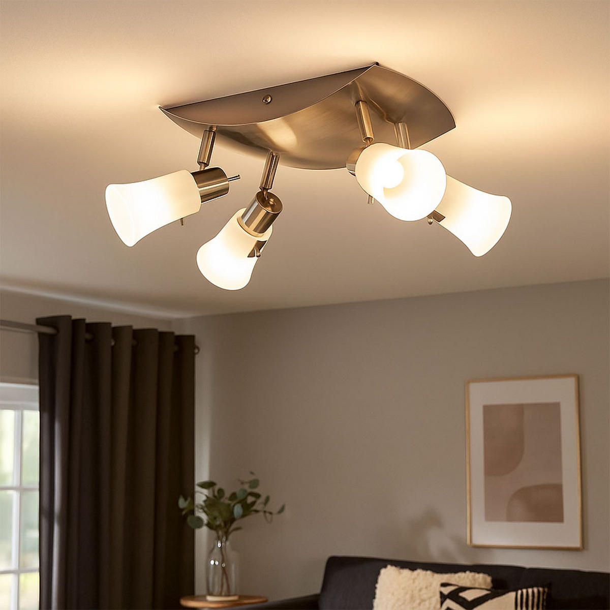 LED DECKENLEUCHTE Busto Glas Weiß - Weiß, Glas (28/24/13cm)