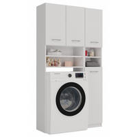 WASCHMASCHINENUMBAUSCHRANK Badezimmer-Schrank-Set Weiß 96/180/30 - Weiß, Holzwerkstoff (96/180/30cm) - RAUMHIRSCH FURNITURE