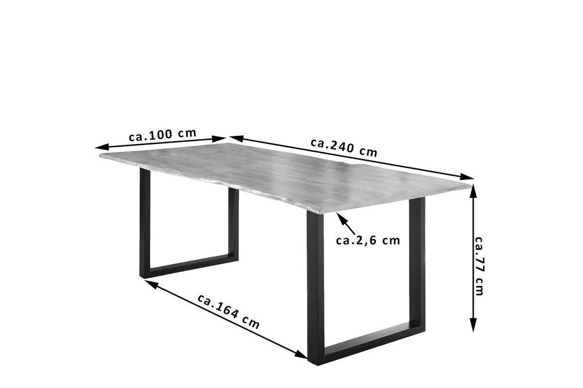 ESSTISCH LUBIN - Beige/Schwarz, Holz/Metall (100/240/77cm) - SAM