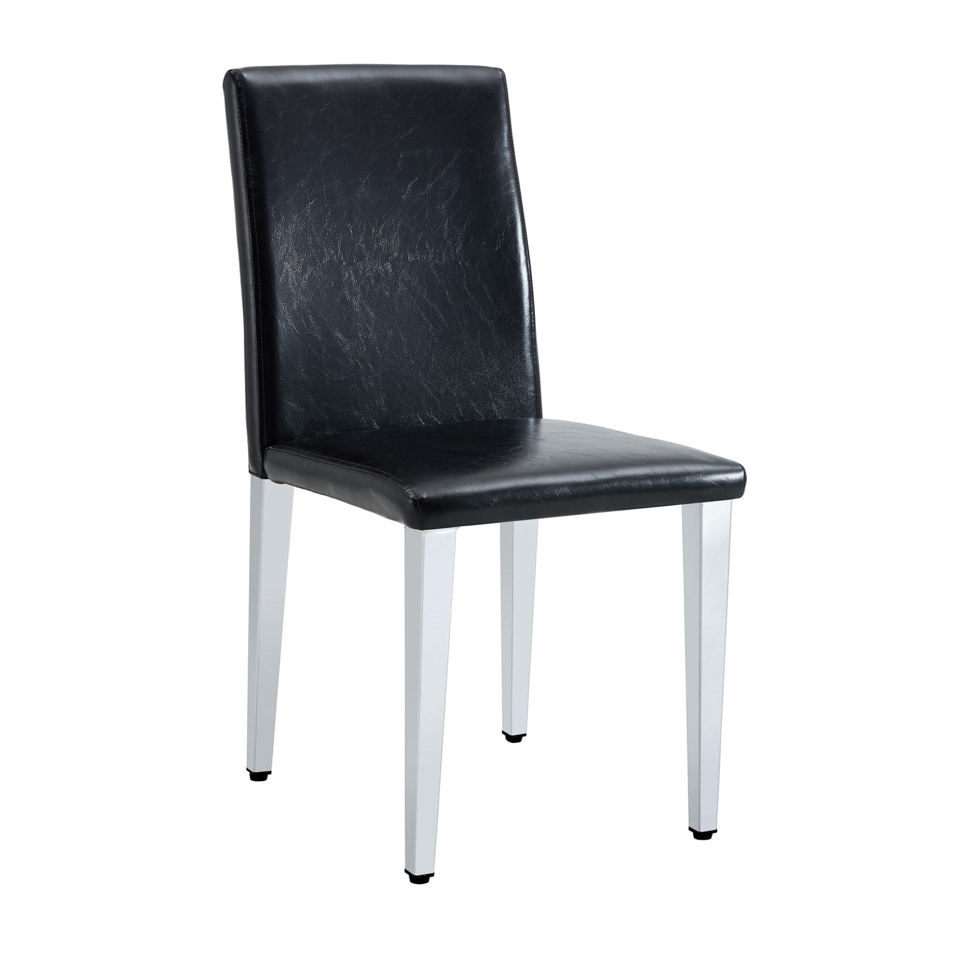 ESSZIMMERSTUHL 4er-Set PU-Leder Metall Schwarz-Silber - Schwarz, Metall (47/90/41cm) - Meubliv