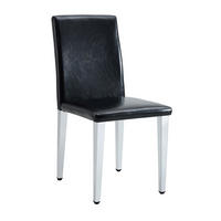 ESSZIMMERSTUHL 4er-Set PU-Leder Metall Schwarz-Silber - Schwarz, Metall (47/90/41cm) - Meubliv